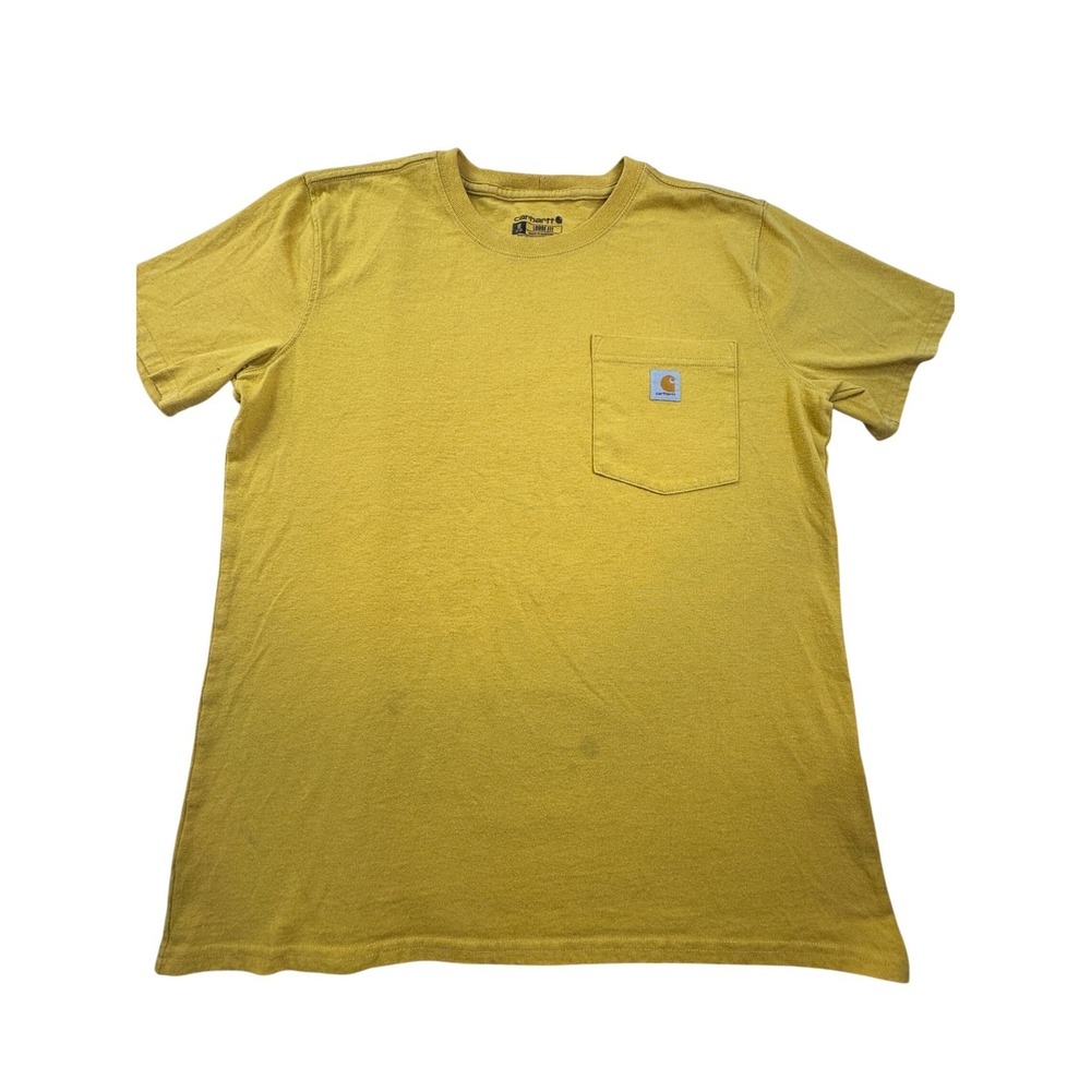 Carhartt Mens Mustard Yellow Heather Short Sleeve Pocket T-Shirt Sizeā M K87